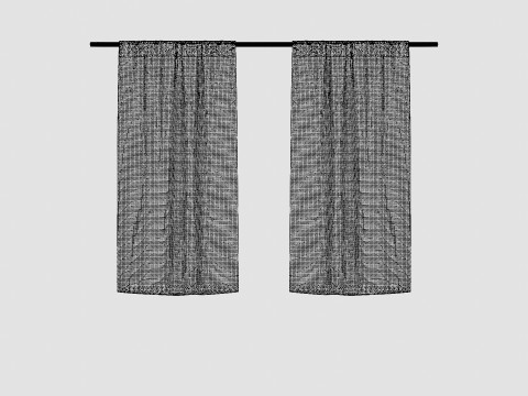 Curtain Length Natural White 3D मॉडल