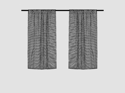 Curtain Length Natural White 3D Model