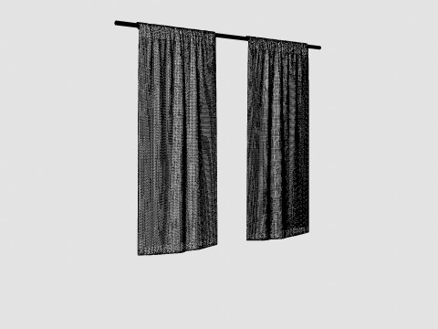Curtain Length Natural White 3D मॉडल