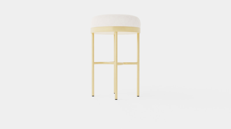 Round high stool in metal with a padded cushion in velvet 3D 모델 .c4d .max .obj .3ds .fbx .stl .blend 