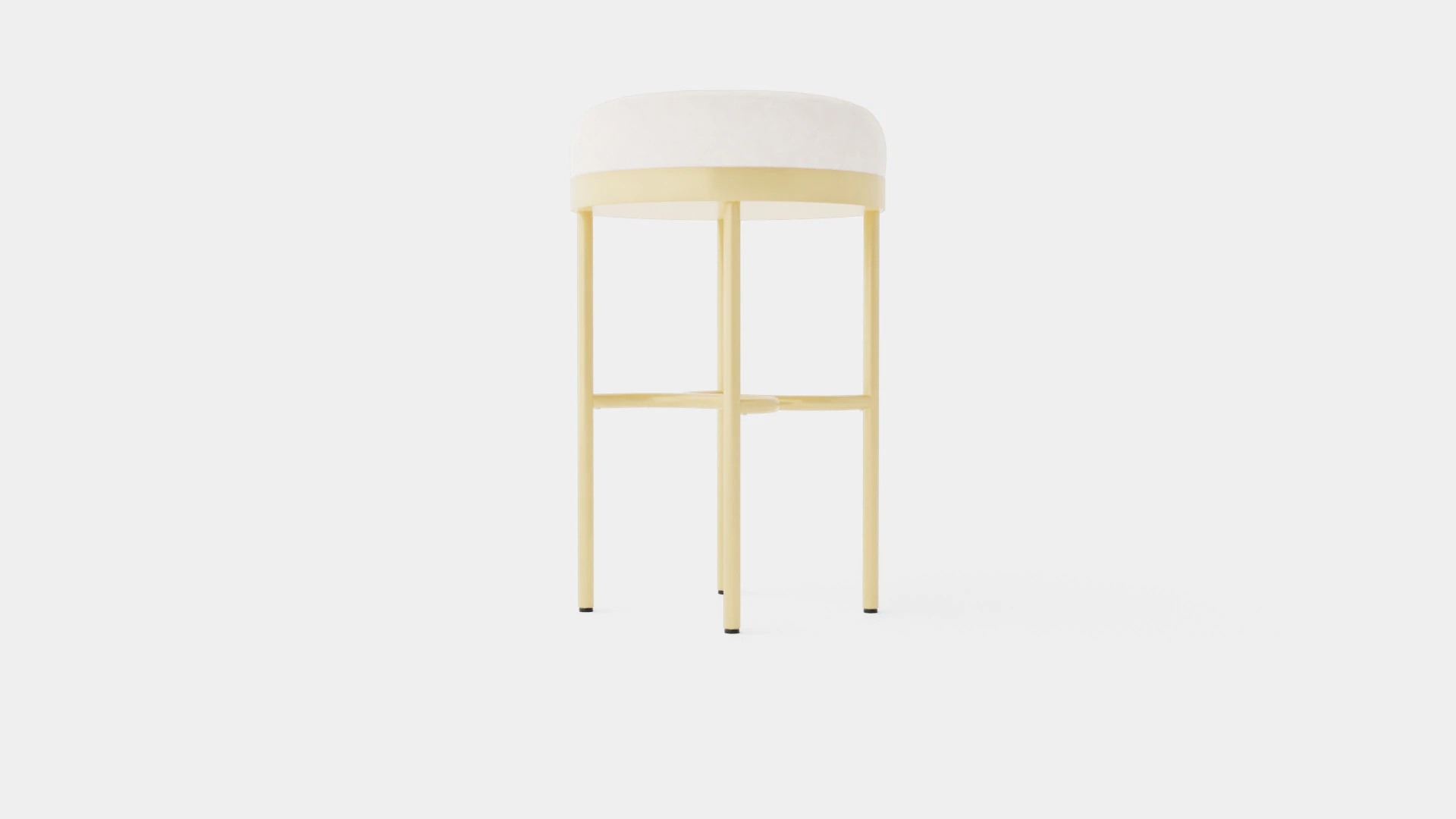 Round high stool in metal with a padded cushion in velvet 3D Model .c4d .max .obj .3ds .fbx .stl .blend 