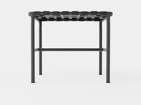 Stool with a painted metal frame and braided leather seat 3D 模型