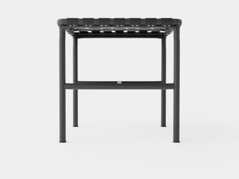 Stool with a painted metal frame and braided leather seat 3D 模型