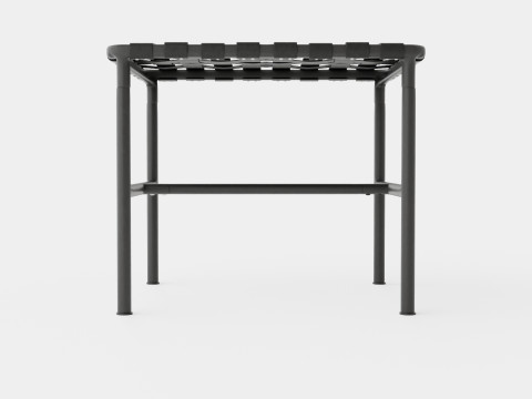 Stool with a painted metal frame and braided leather seat 3D 模型