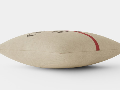 Linen-blend cushion cover Merry Christmas Model 3D