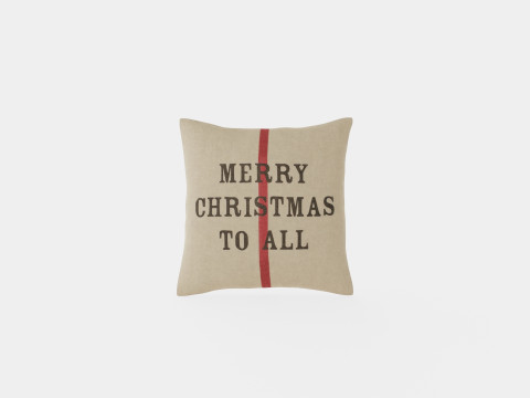 Linen-blend cushion cover Merry Christmas Modello 3D