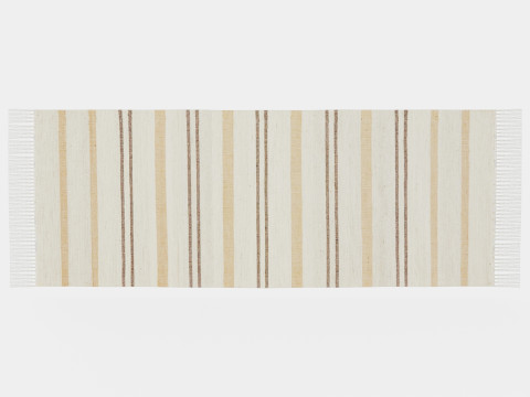 Oblong rug in woven quality of wool jute and recycled cotton 3D Model
