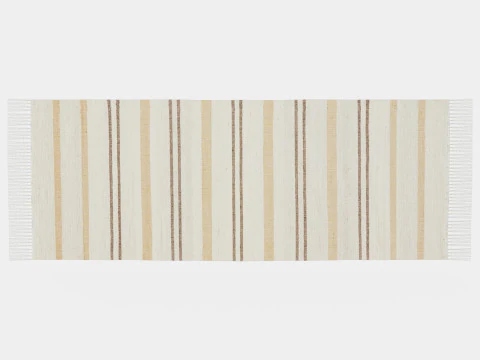 Alfombra oblonga en calidad tejida de yute de lana y algod&oacute;n reciclado. Modelo 3D