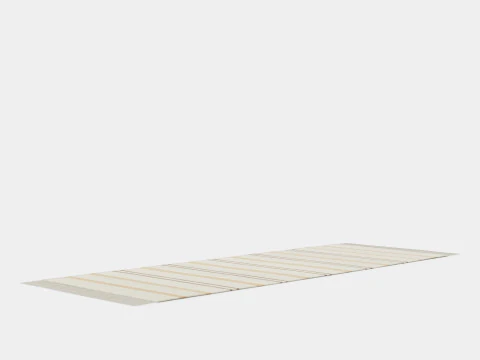 Oblong rug in woven quality of wool jute and recycled cotton 3D Model