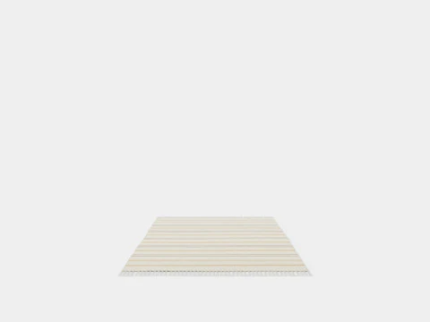 Oblong rug in woven quality of wool jute and recycled cotton 3D Model