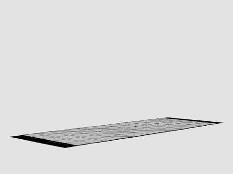 Oblong rug in woven quality of wool jute and recycled cotton 3D Model