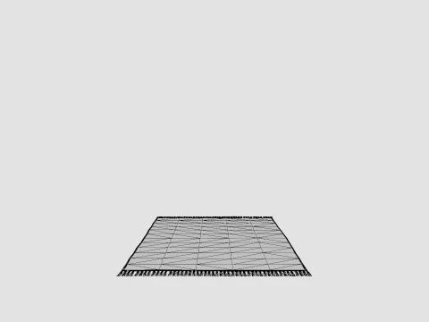 Oblong rug in woven quality of wool jute and recycled cotton 3D Model