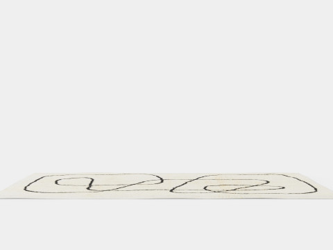 Patterned rug in an ecru organic cotton weave 3D 模型