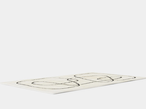 Patterned rug in an ecru organic cotton weave 3D 模型