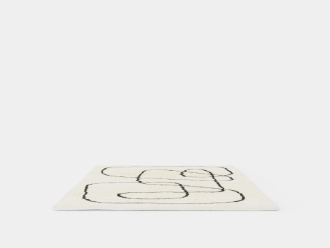 Patterned rug in an ecru organic cotton weave 3D 模型