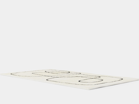 Patterned rug in an ecru organic cotton weave 3D 模型