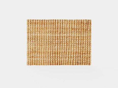 Doormat in braided jute with anti-slip protectors underneath 3D Model