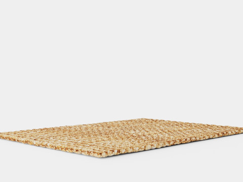 Doormat in braided jute with anti-slip protectors underneath 3D 모델