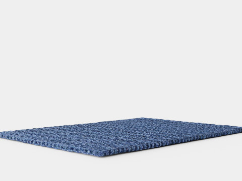 Doormat in braided jute with anti-slip protectors underneath 3D Model