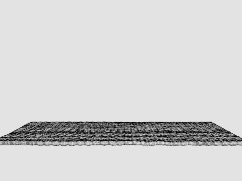 Doormat in braided jute with anti-slip protectors underneath 3D Model