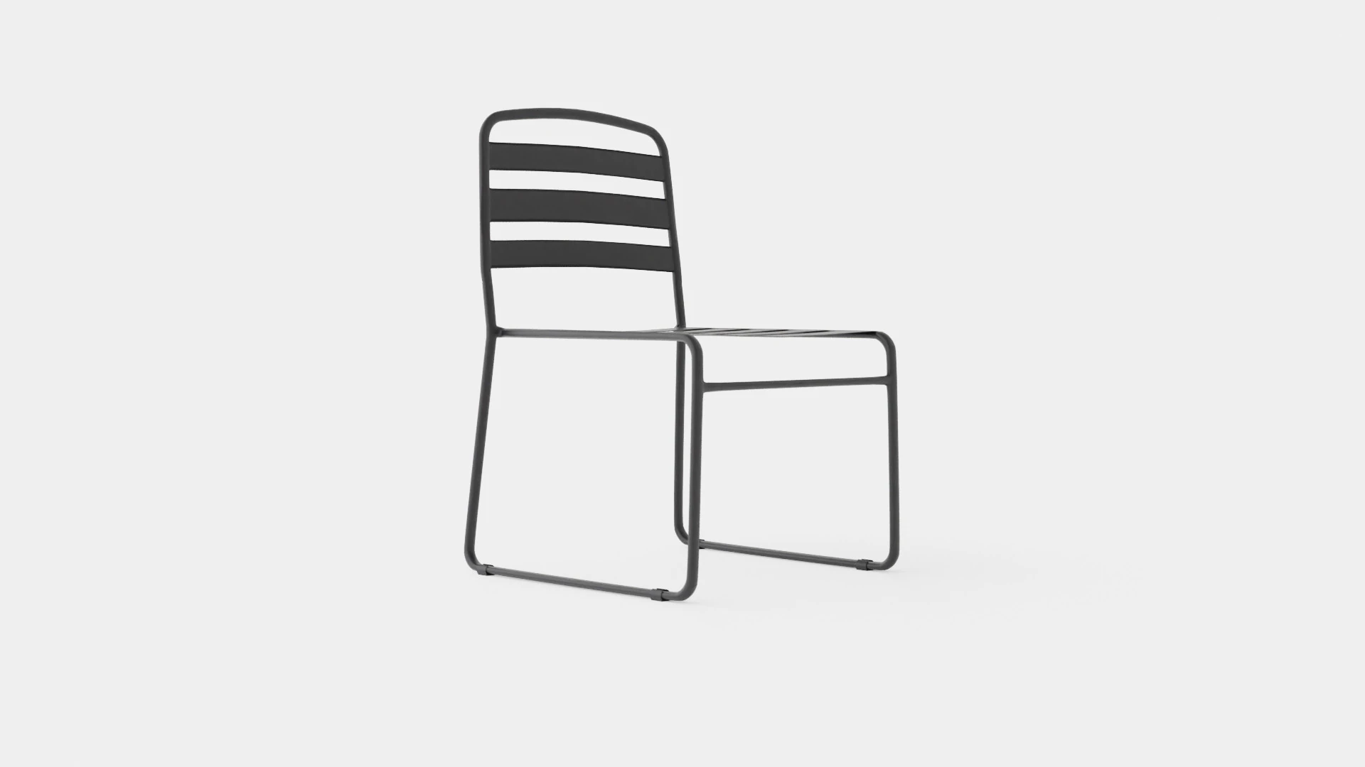 Cadeira de jantar elegante para exterior em metal pintado Modelo 3D .c4d .max .obj .3ds .fbx .stl .blend 