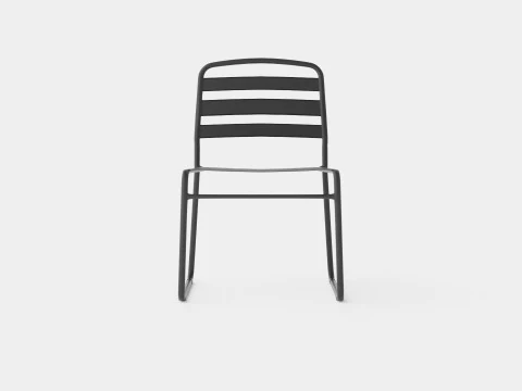 Cadeira de jantar elegante para exterior em metal pintado Modelo 3D