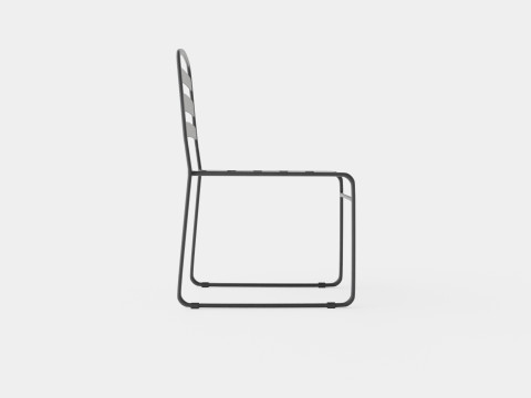 Stylish outdoor dining chair in painted metal 3D Модель