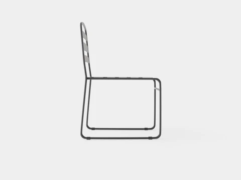 Cadeira de jantar elegante para exterior em metal pintado Modelo 3D
