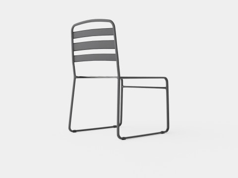 Stylish outdoor dining chair in painted metal 3D Модель