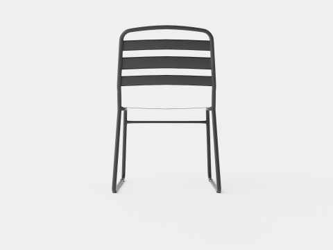 Stylish outdoor dining chair in painted metal 3D Модель