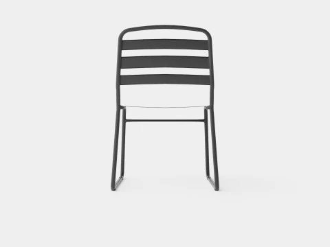 Cadeira de jantar elegante para exterior em metal pintado Modelo 3D