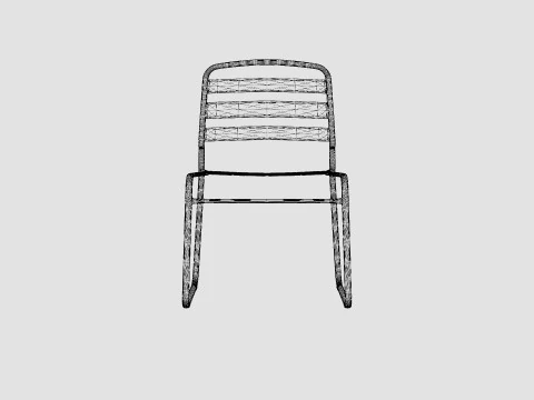 Cadeira de jantar elegante para exterior em metal pintado Modelo 3D