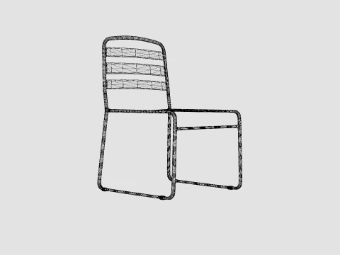 Cadeira de jantar elegante para exterior em metal pintado Modelo 3D