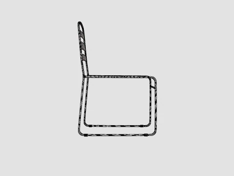 Cadeira de jantar elegante para exterior em metal pintado Modelo 3D