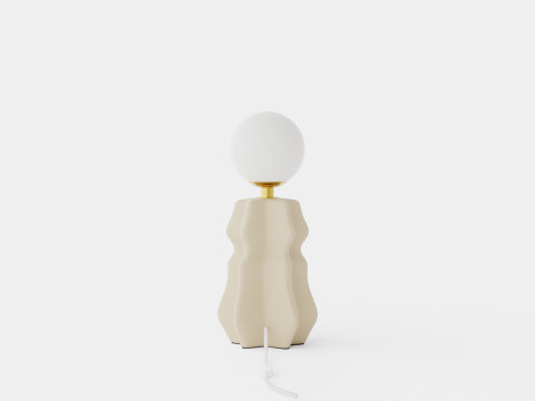 Ceramic Table Lamp Beige Modelo 3D