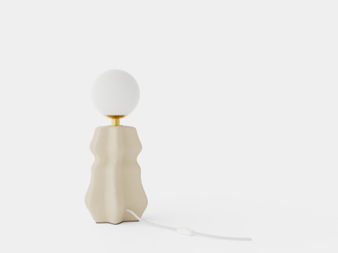 Ceramic Table Lamp Beige 3D Model