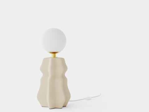 Ceramic Table Lamp Beige 3D Model