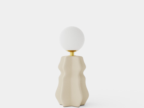 Ceramic Table Lamp Beige 3D Model