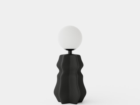 Ceramic Table Lamp Black 3D Модель