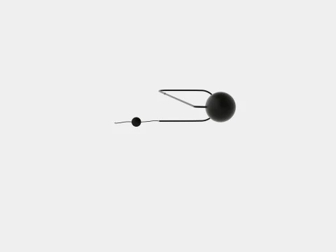 Metal Floor Lamp Black 3D Model