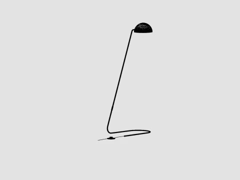 Metal Floor Lamp Black 3D Model