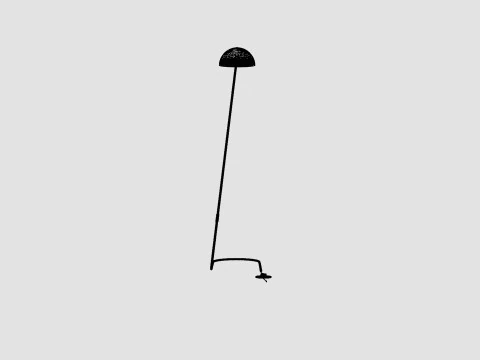 Metal Floor Lamp Black 3D Model