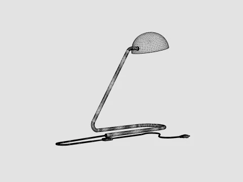 Metal table lamp Black 3D Model