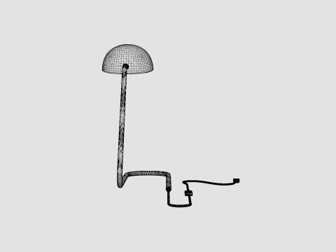 Metal table lamp Black 3D Model