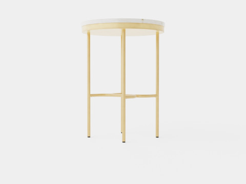 Small round side table in metal 3D Model