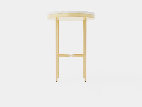 Small round side table in metal 3D Модель