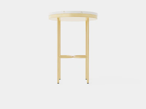 Small round side table in metal 3D Model