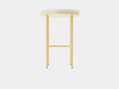 Small round side table in metal 3D Model