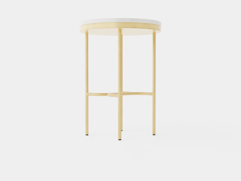 Small round side table in metal 3D Модель