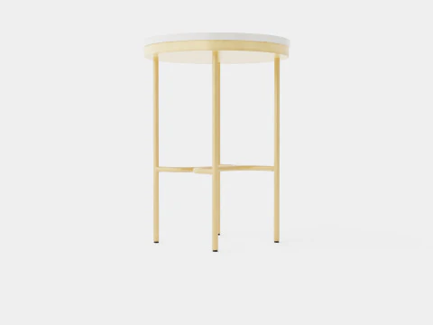 Small round side table in metal 3D Model